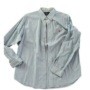 Ralph Lauren Striped Oxford Classic Fit Button Down Shirt Size XL